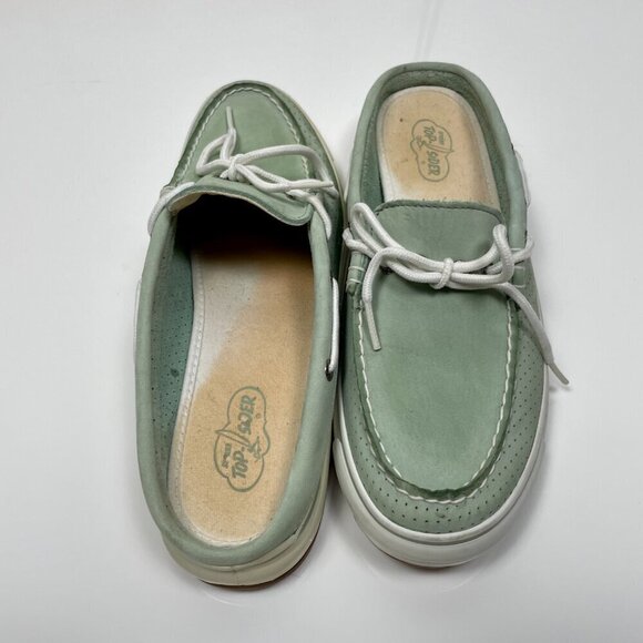 Sperry Topsider Teal Slide on Leather Boat Shoes size: 9 - Picture 5 of 13